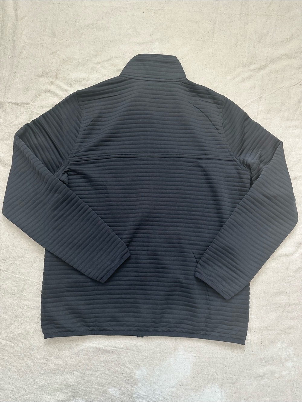 LL Bean Airlight Knit Full Zip Jacket Womens Medium Black Ribbed Fleece 521678 - Picture 8 of 9